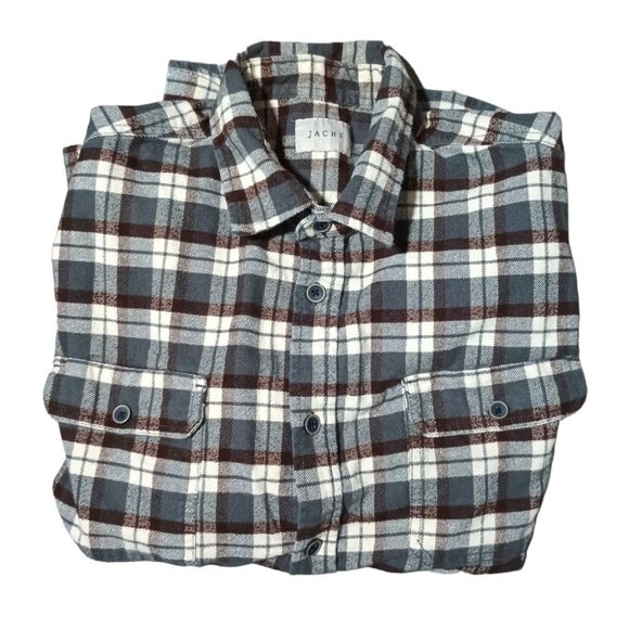 Jachs Plaid Flannel Shirt Mens Size 2XL Shacket Jacket Button Front Lumberjack O - Picture 16 of 16